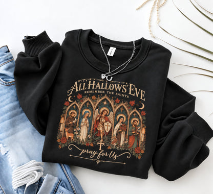 Remember the Saints Gothic All Hallows Eve Sweatshirt - Black