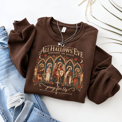 Remember the Saints Gothic All Hallows Eve Sweatshirt - Dark Chocolate