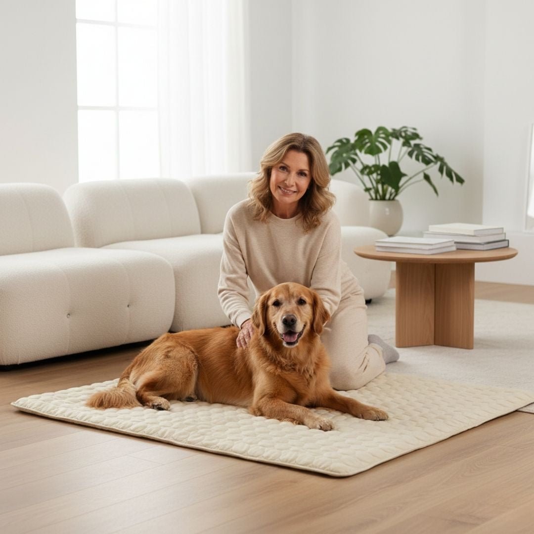 Arctic cooling dog mat beige washable pet pad