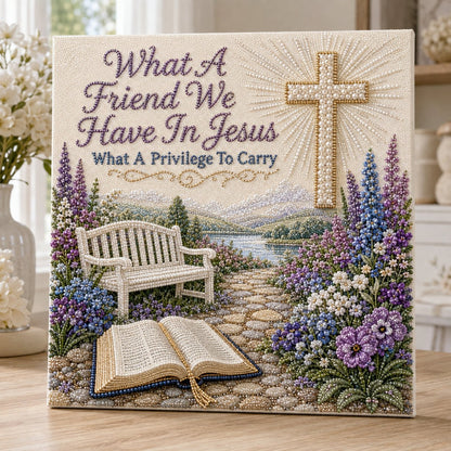Blessed Assurance pearl art kit with white doves lilies and sunrise