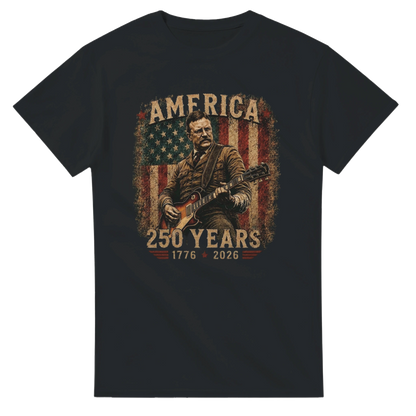 Teddy Roosevelt America 250 patriotic rock t-shirt black