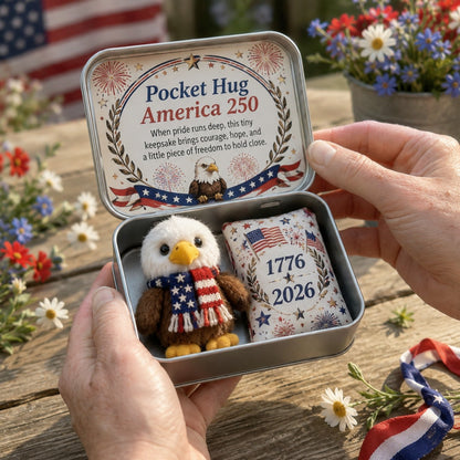 Pocket Hug Plush Keepsake Tin – Eagle mini plush keepsake