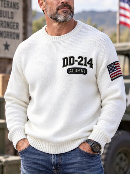 White men's DD-214 Alumni knit sweater