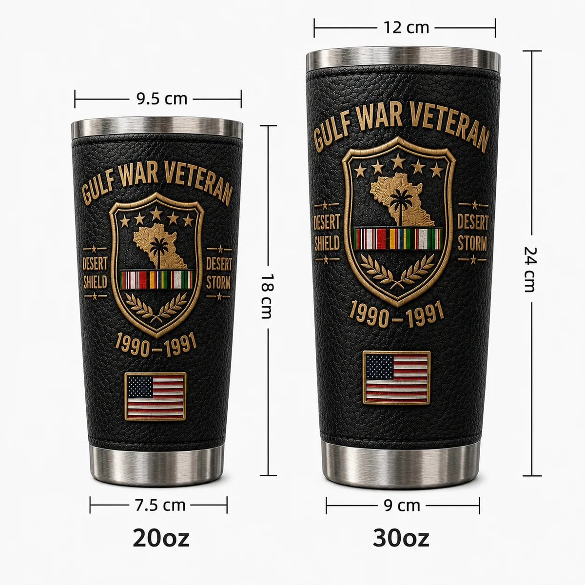 Gulf War Veteran Desert Shield & Desert Storm Tumb size chart