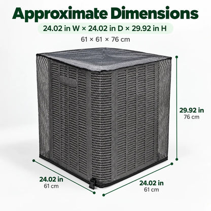 Outdoor AC Mesh Cover for Off-Season Leaf Protecti size chart
