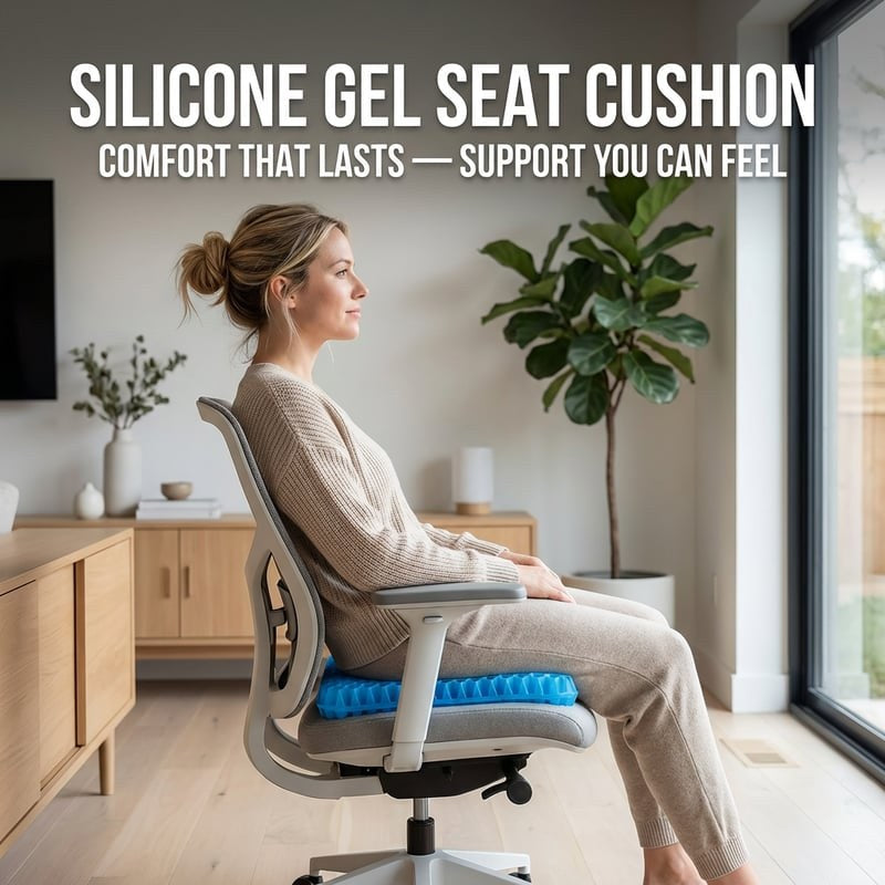 ergonomic silicone gel seat cushion office chair support
