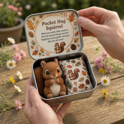 Pocket Hug Plush Keepsake Tin – Squirrel mini plush keepsake