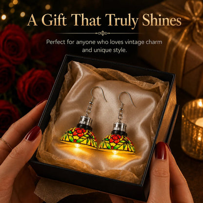 Vintage light-up chandelier earrings in gift box - a gift that truly shines