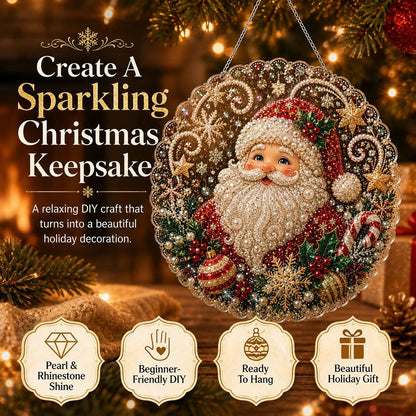 Sparkling Christmas keepsake DIY pearl diamond art ornament hero