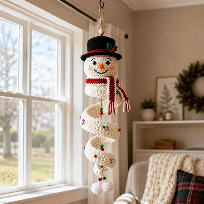 Crochet snowman spiral Christmas ornament DIY kit