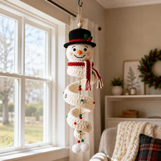 Crochet snowman spiral Christmas ornament DIY kit