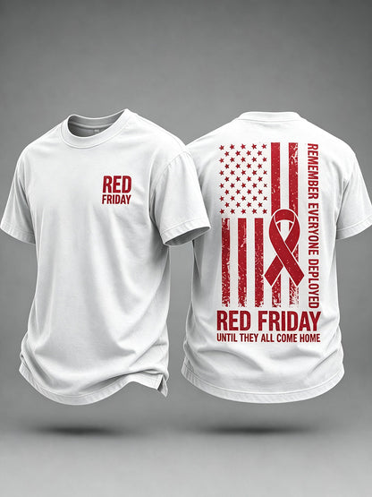 Men's Red Friday R.E.D. patriotic short-sleeve t-shirt in white