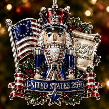 USA 250th anniversary Nutcracker patriotic Christmas ornament