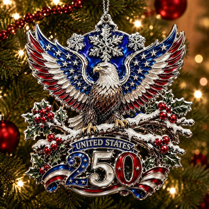 USA 250th anniversary Eagle of Freedom patriotic Christmas ornament