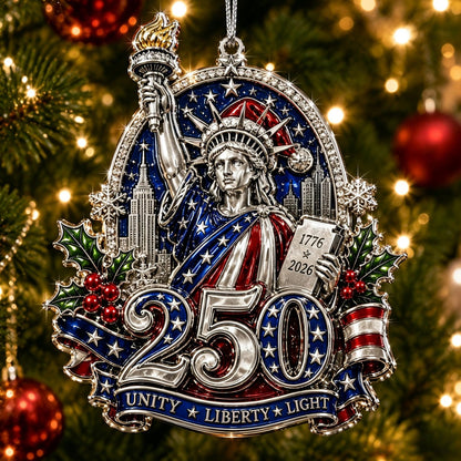 USA 250th anniversary Statue of Liberty Christmas patriotic Christmas ornament
