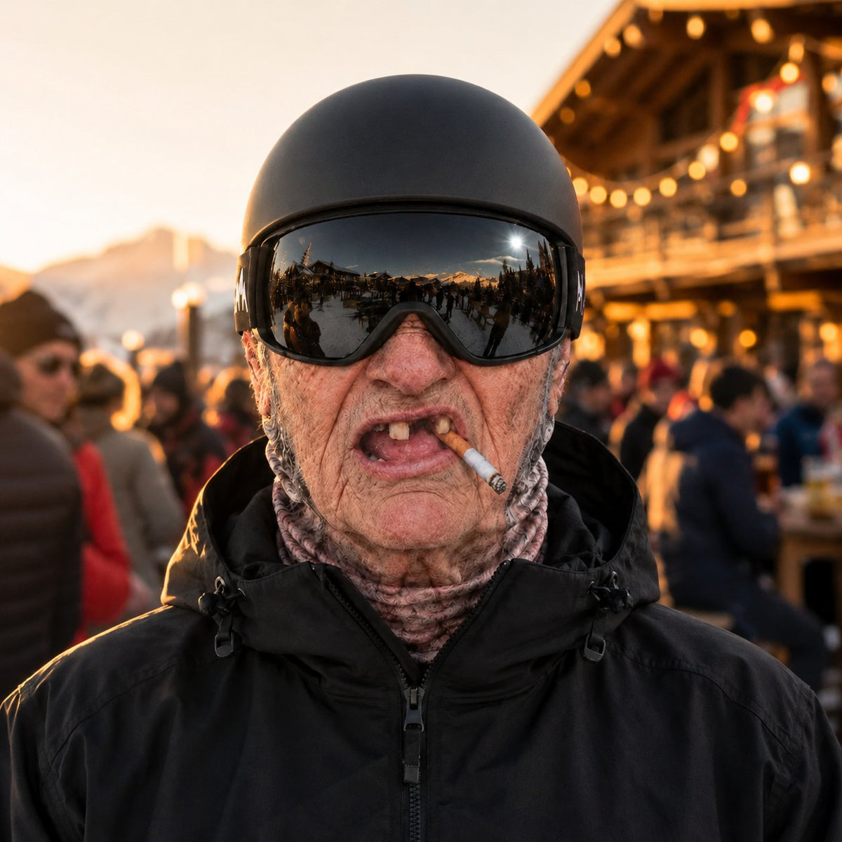 Grandpa face ski mask with head and neck coverage
