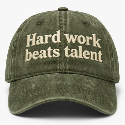 Hard work beats talent Embroidered Cap