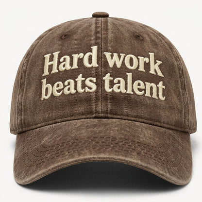 Hard work beats talent Embroidered Cap