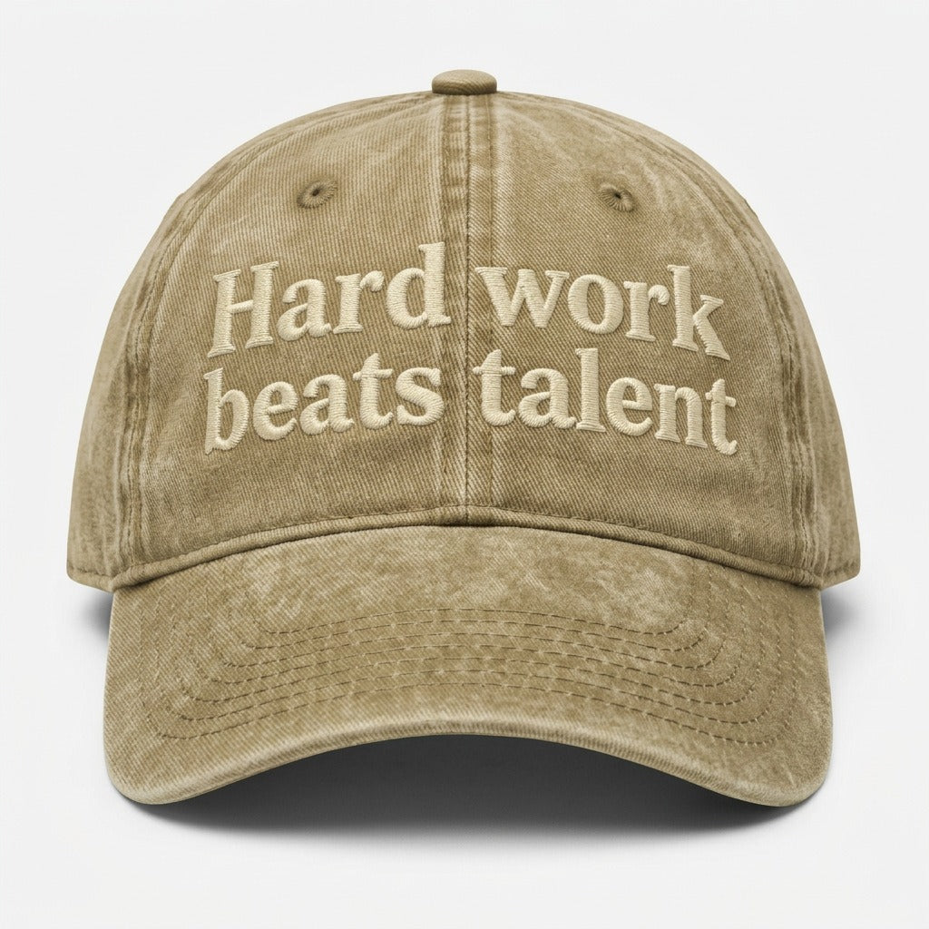 Hard work beats talent Embroidered Cap