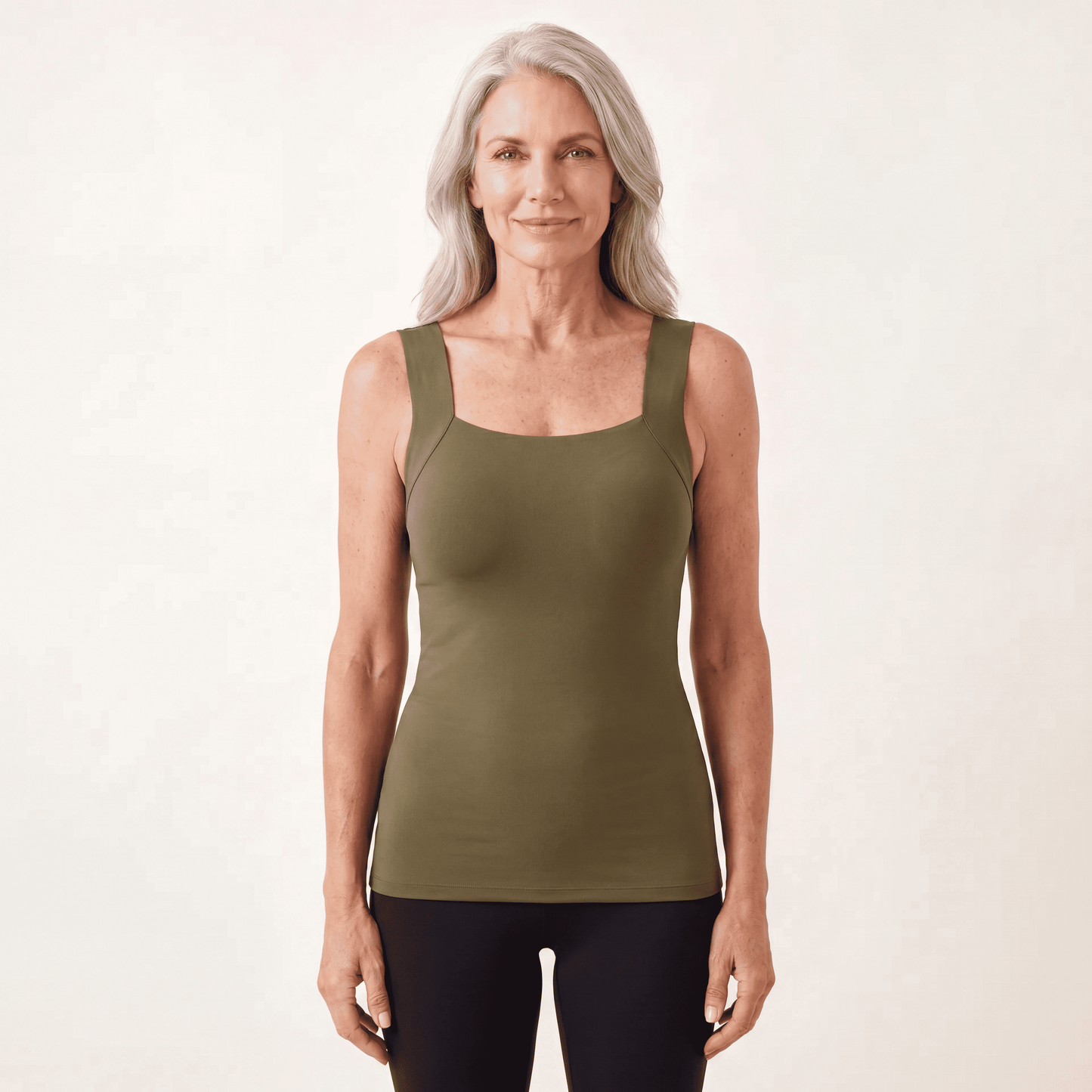 Sculpt tank built-in bra shapewear Olive