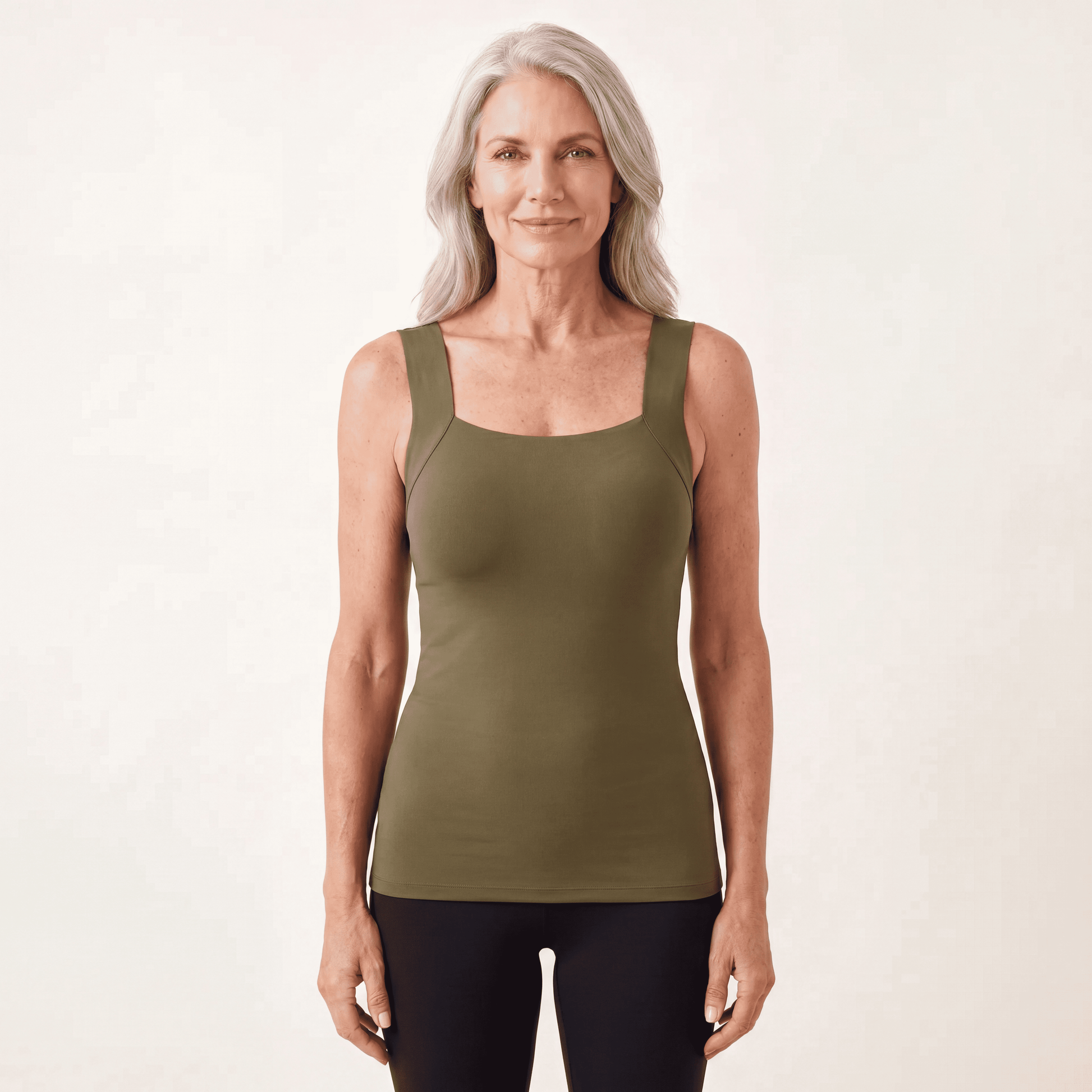 Sculpt tank built-in bra shapewear Olive