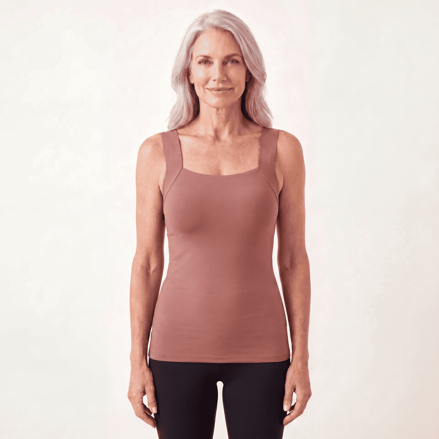Sculpt tank built-in bra shapewear Rosewood