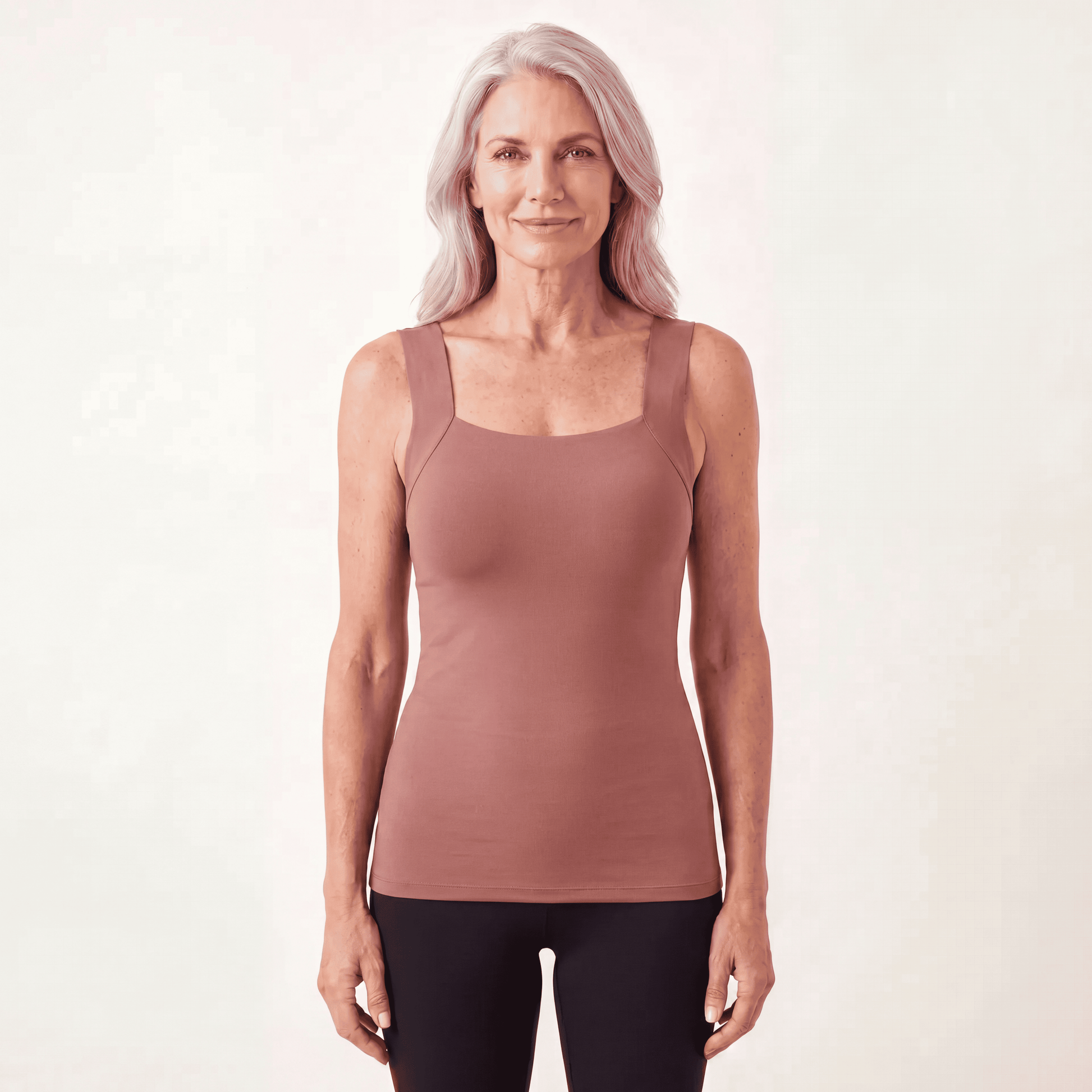 Sculpt tank built-in bra shapewear Rosewood