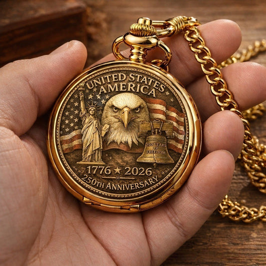 America 250th Anniversary Commemorative Pocket Watch — 1776-2026