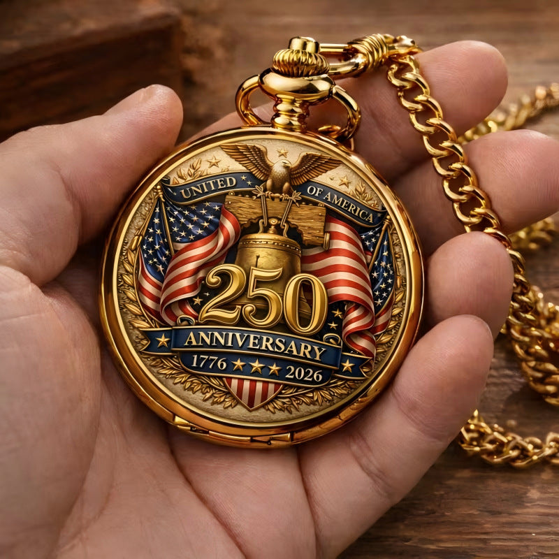 America 250th Anniversary Commemorative Pocket Watch — 1776-2026