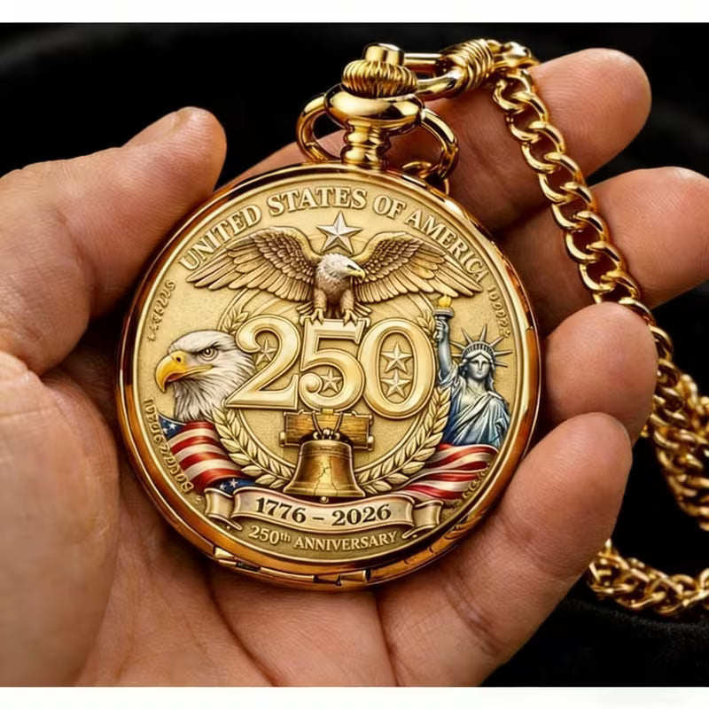 America 250th Anniversary Commemorative Pocket Watch — 1776-2026