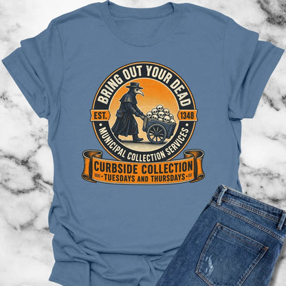Plague doctor dark humor t-shirt Indigo Blue