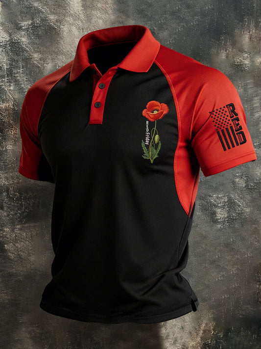 Poppy Black R.E.D. Friday Polo Shirt - Remember Everyone Deployed