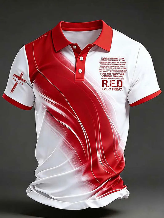 White Wave R.E.D. Friday Polo Shirt - Remember Everyone Deployed