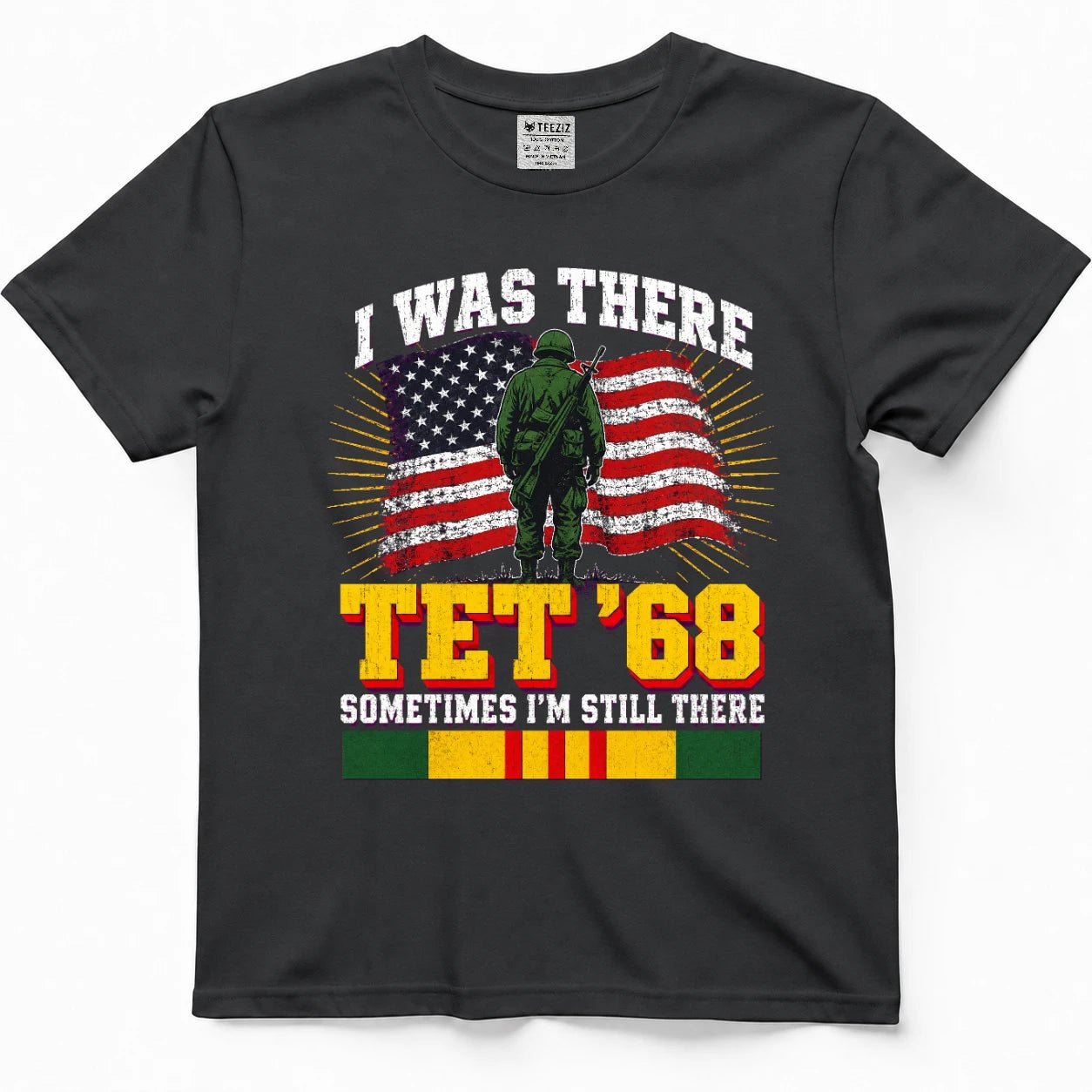 Vietnam Tet '68 veteran T-shirt in Mekong Gray
