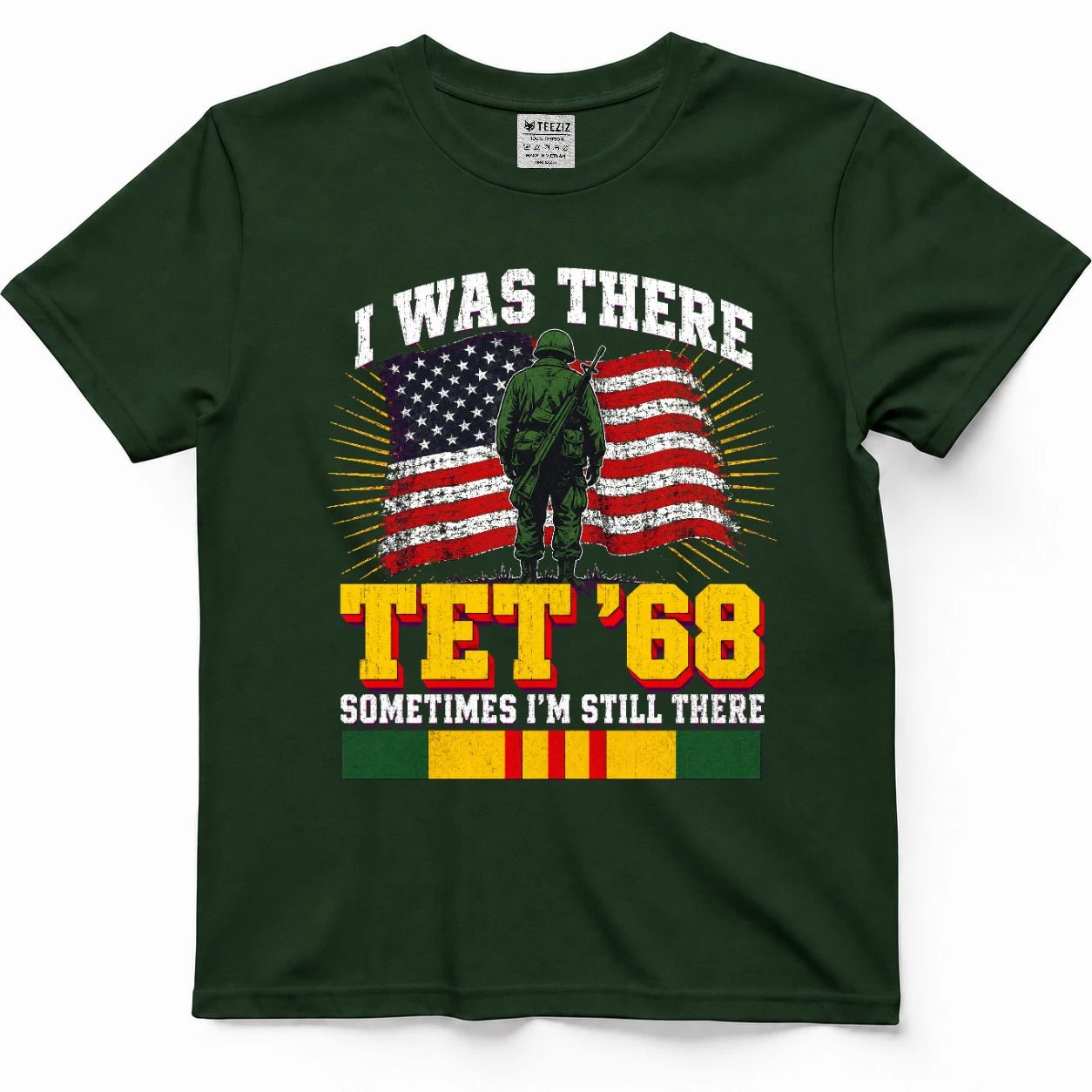Vietnam Tet '68 veteran T-shirt in Jungle Green