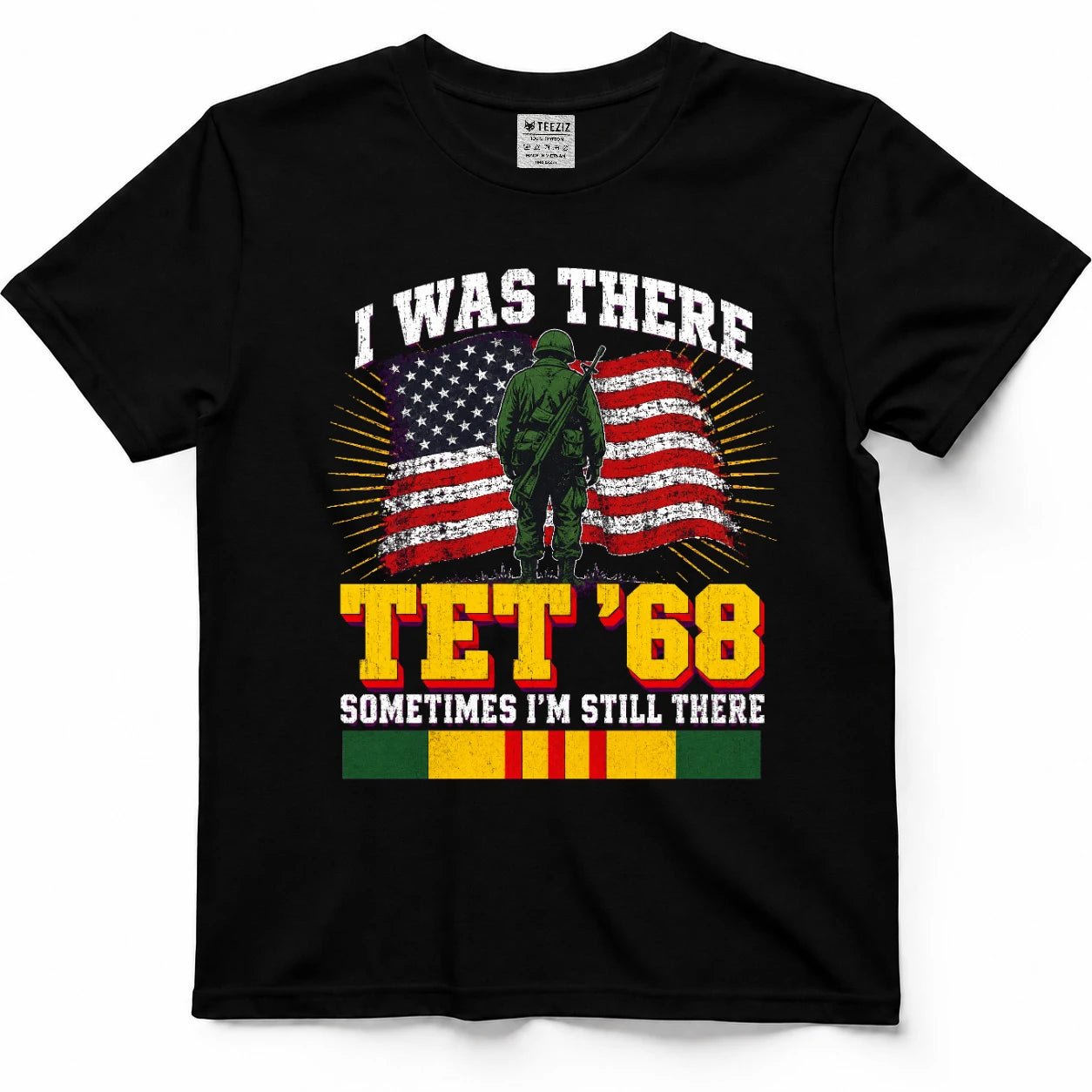 Vietnam Tet '68 veteran T-shirt in Agent Orange Black