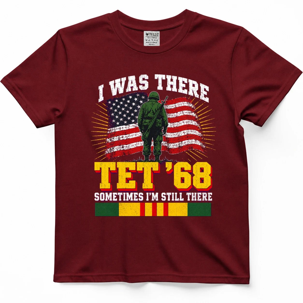 Vietnam Tet '68 veteran T-shirt in Napalm Red