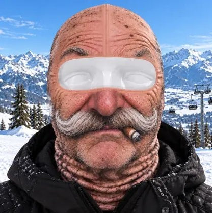Mustache funny face ski mask