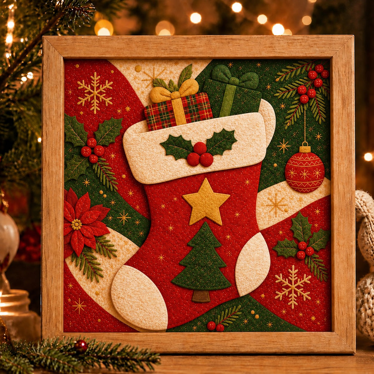 No-sew fabric art DIY kit with Stocking Portrait design