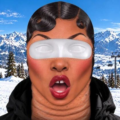 Open Mouth funny face ski mask