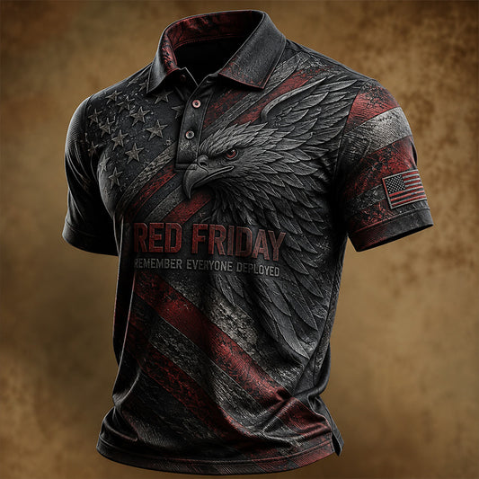 Black Eagle R.E.D. Friday Polo Shirt - Remember Everyone Deployed