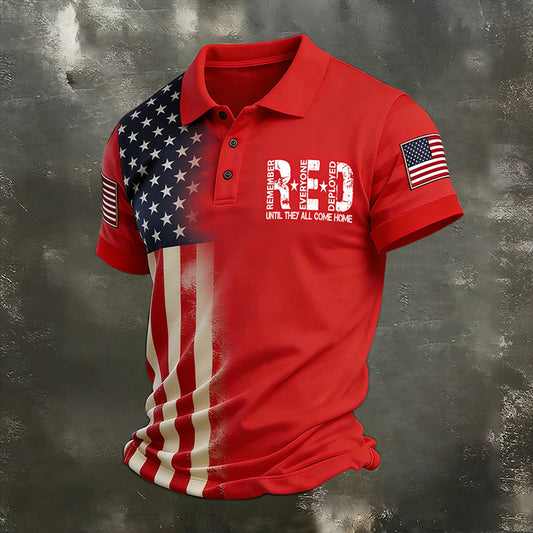 Come Home Flag R.E.D. Friday Polo Shirt - Remember Everyone Deployed