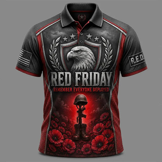 Eagle Crest Memorial R.E.D. Friday Polo Shirt - Remember Everyone Deployed