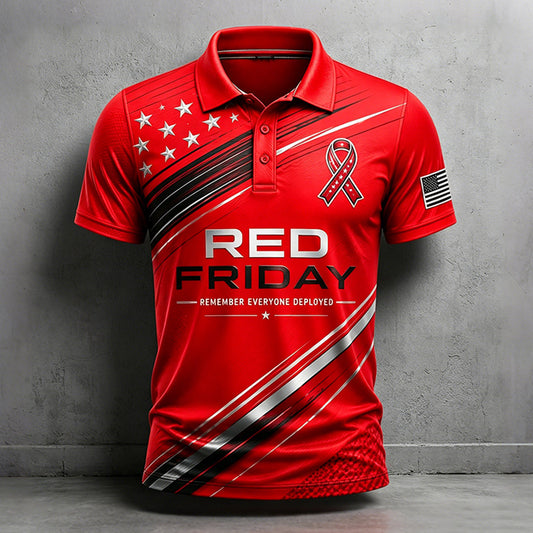 Red Ribbon R.E.D. Friday Polo Shirt - Remember Everyone Deployed