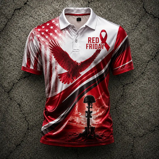 Rising Eagle R.E.D. Friday Polo Shirt - Remember Everyone Deployed