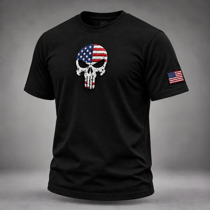 Men’s American Flag Skull T-Shirt