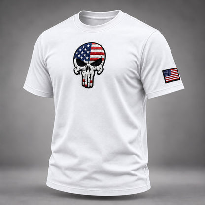 Men’s American Flag Skull T-Shirt