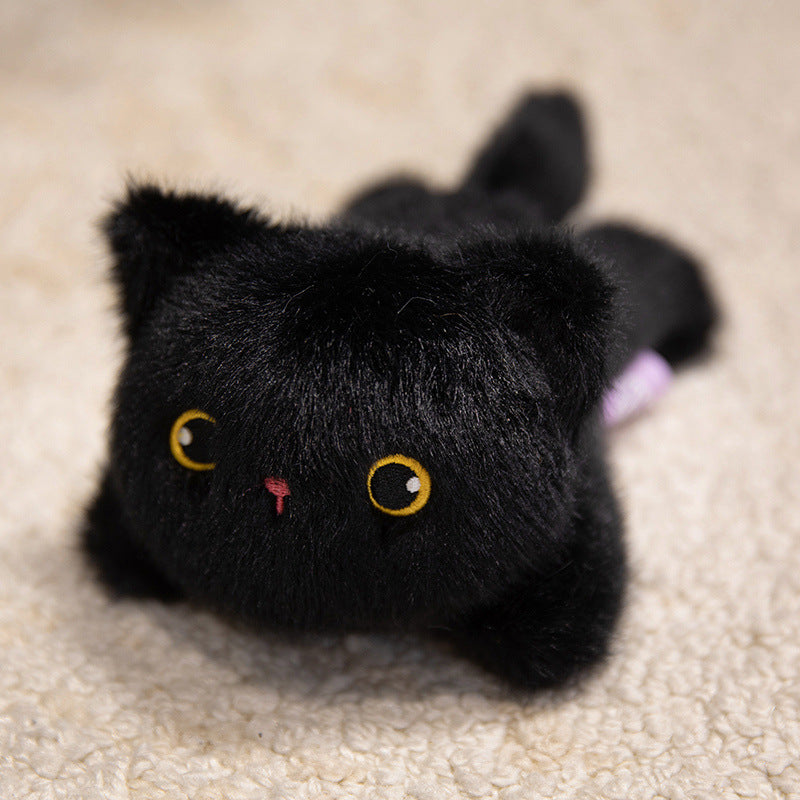 Black cat plush fridge magnet doll