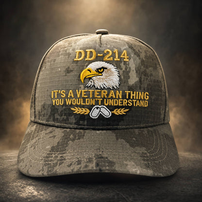 DD-214 United States Veteran Cap – Embroidered Edition