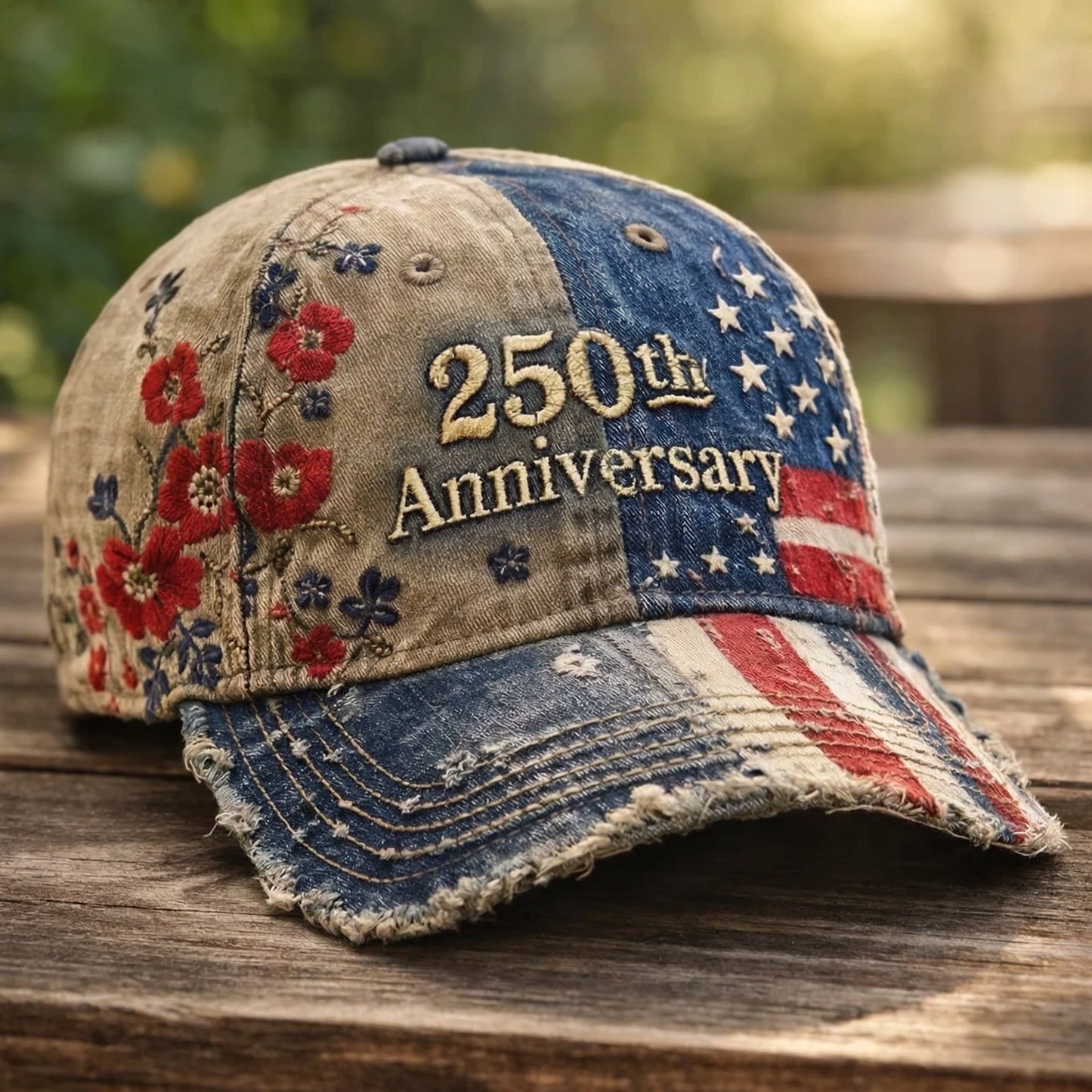 Women's USA 250th Anniversary Patriotic Hat - Premium Embroidered Edition